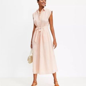 Seersucker Midi Pocket Shirtdress EUC Sz 4